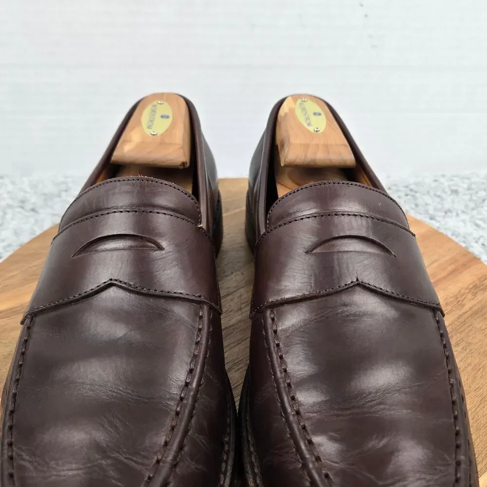 J. Crew Mens 9D Ludlow Brown Leather Casual Lifestyle Office Daily Penny Loafer